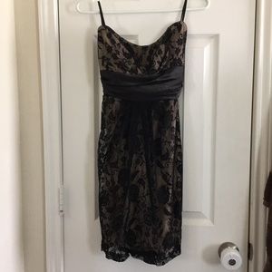 Nude & Black Lace Dress - Large
